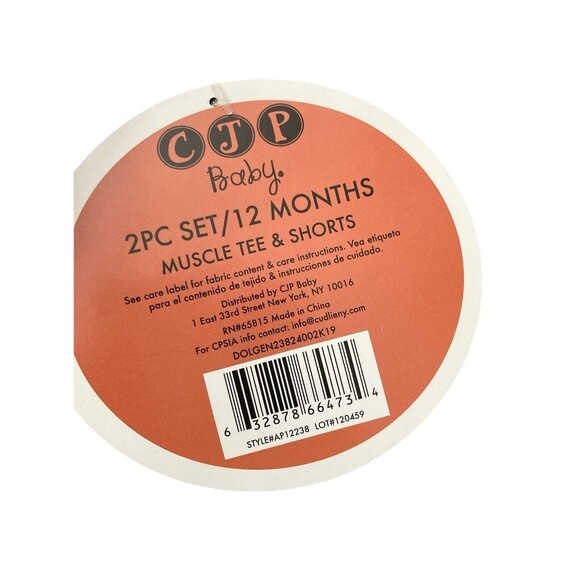 Baby 2-Piece Wild One Lion Print Muscle Tank & Shorts Set by CJP- 12 Months NWT - Picture 5 of 7